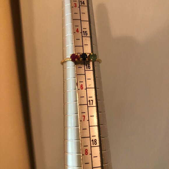 Bony Levy Gold 3 Stone Stackable Ring - Picture 6 of 6